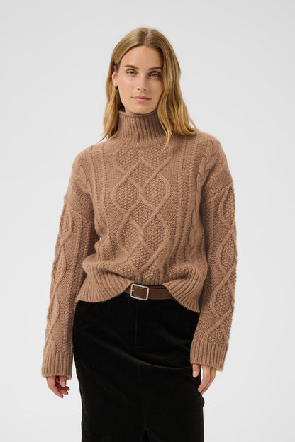 Part Two ChannaPW Jumper Medium Brown Melange 30310840 by Part Two Shop Part Two at Dotique