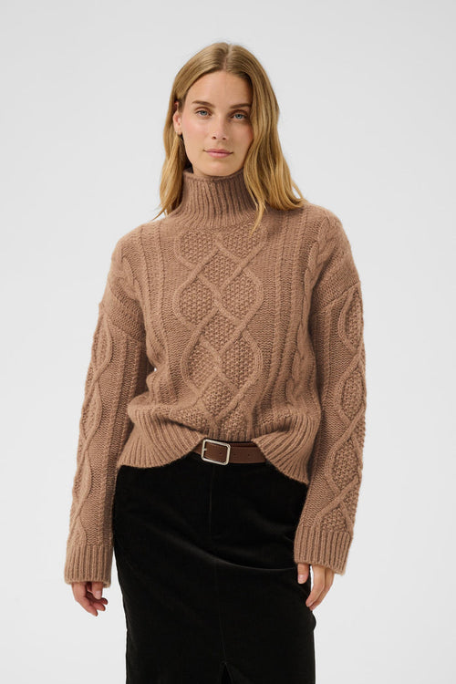 Part Two ChannaPW Jumper Medium Brown Melange 30310840 by Part Two Shop Part Two at Dotique