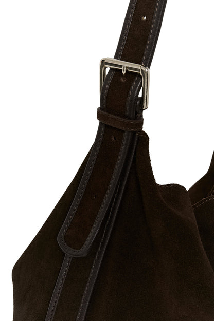 Part Two CorylaPW Brown Mole Suede Shoulder Bag 30310904 191106 close up Shop Part Two at Dotique