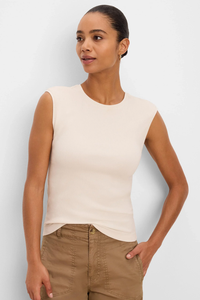 Perfect Knit Rib Growover Tank, Coconut