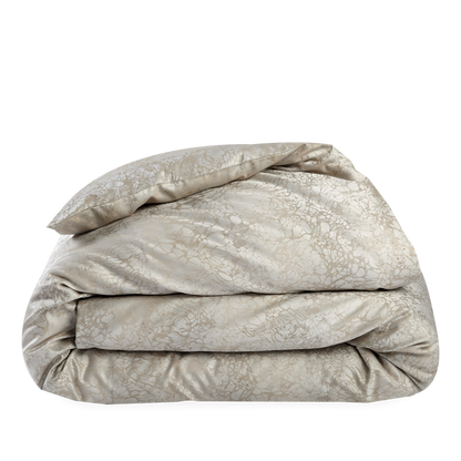 Produced in Italy exclusively for Elte, the Petal Collection's subtle floral motifs are blended in a neutral ivory palette, woven in a yarn dyed sateen jacquard.