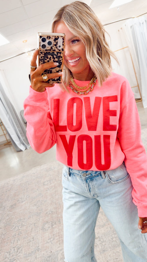 Pink Love You Puff Sweatshirt