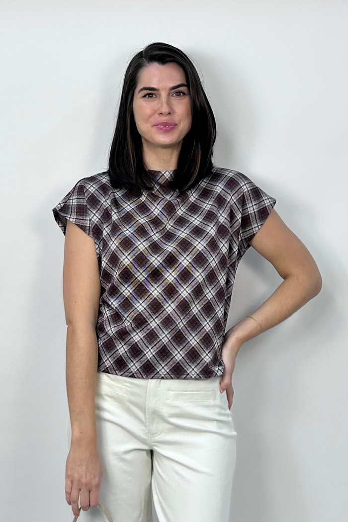 Plaid Short Sleeve Top