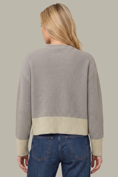 Plaited Rib Pullover, Grey Pearl Combo