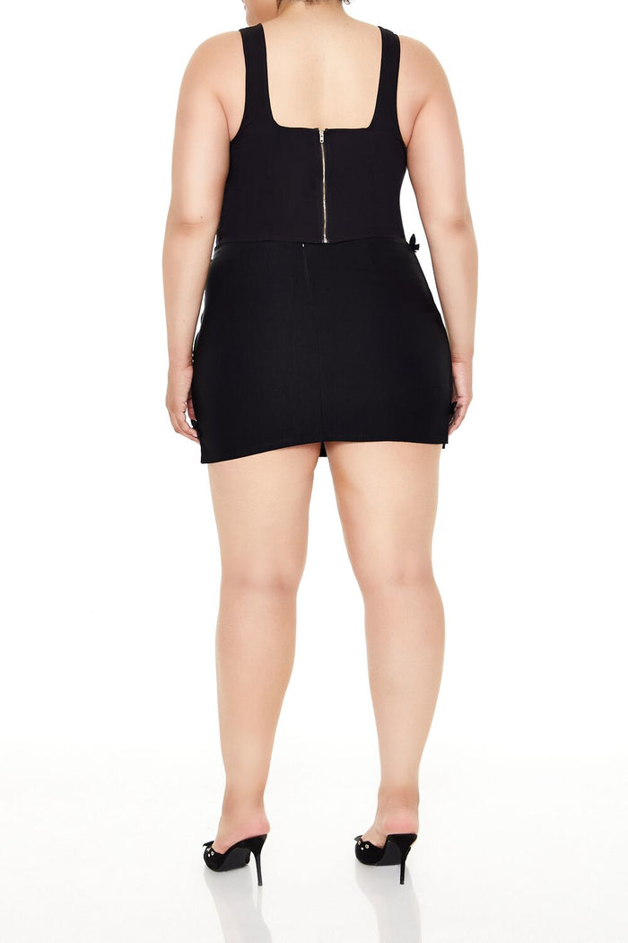 Plus Size Bow Mini Skirt