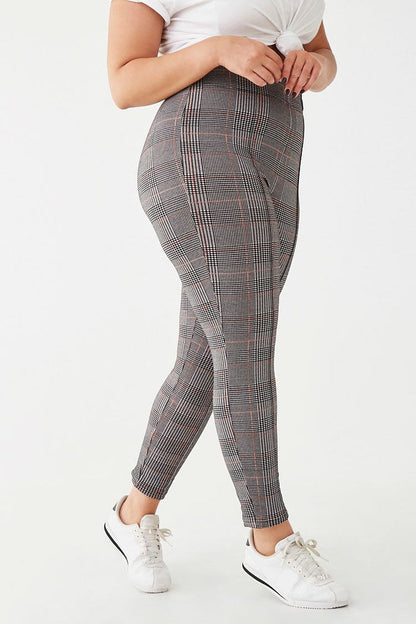 Plus Size Houndstooth Print Leggings