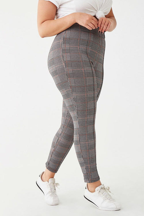 Plus Size Houndstooth Print Leggings