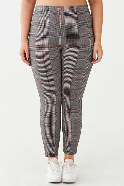 Plus Size Houndstooth Print Leggings