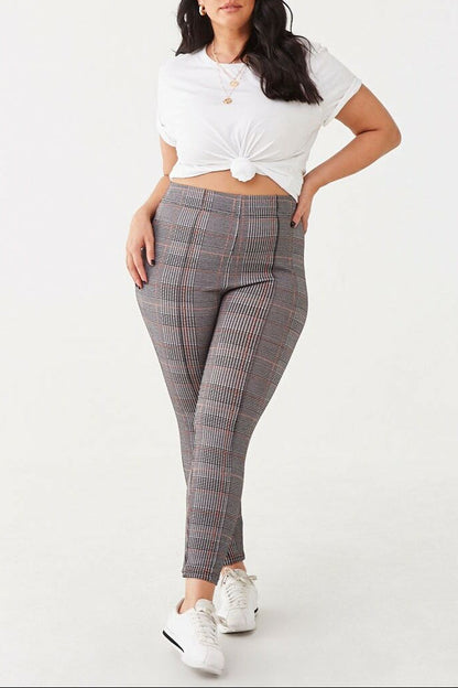 Plus Size Houndstooth Print Leggings