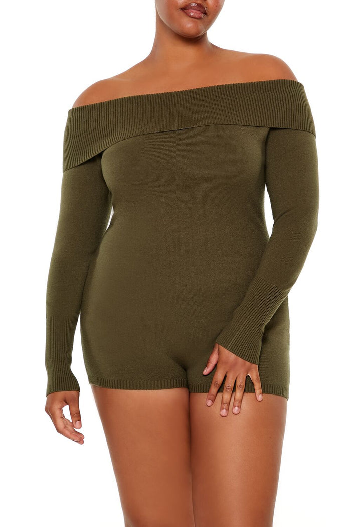 Plus Size Off-the-Shoulder Romper