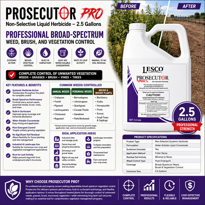 Prosecutor Pro Non Selective Liquid Herbicide - 2.5 Gallons - Seed World
