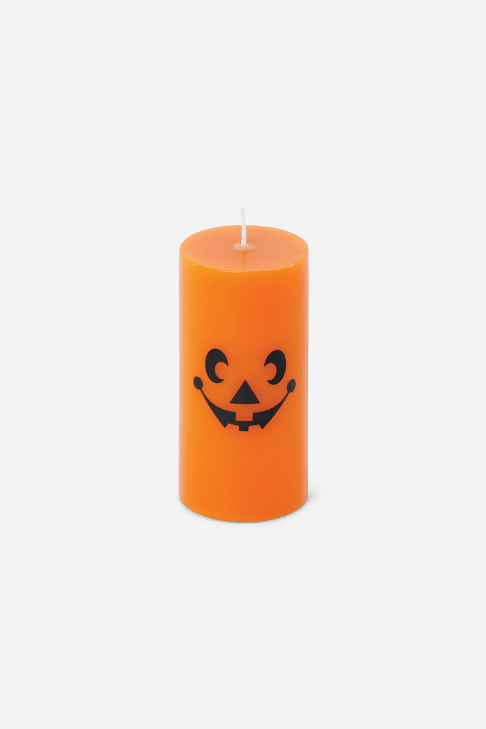Pumpkin Face Pillar Candle