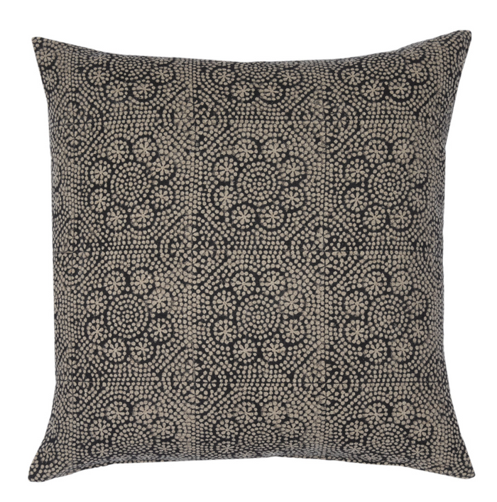 Ready to Ship, 12x20 Wisteria Floral Pillow Cover in Noir
