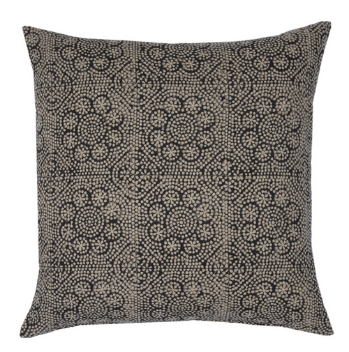 Ready to Ship, 12x20 Wisteria Floral Pillow Cover in Noir