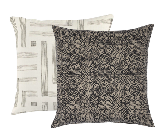 Ready to Ship, 12x20 Wisteria Floral Pillow Cover in Noir