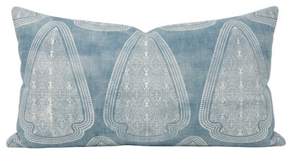 Ready to Ship, 14x36, Artemis Distressed Pillow Cover in Blue