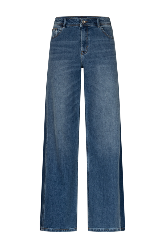 Red Button SRB5012 Claudette Insert Contrast Mid Stone Used Jeans L31 front view Shop Red Button at Dotique