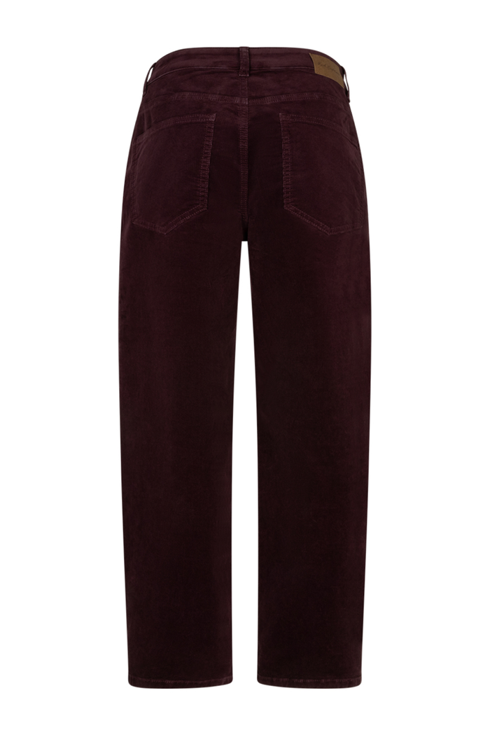 Red Button SRB5021 Caitlina 19w Fine Cord Trousers L30 Burgundy back view Shop Red Button at Dotique