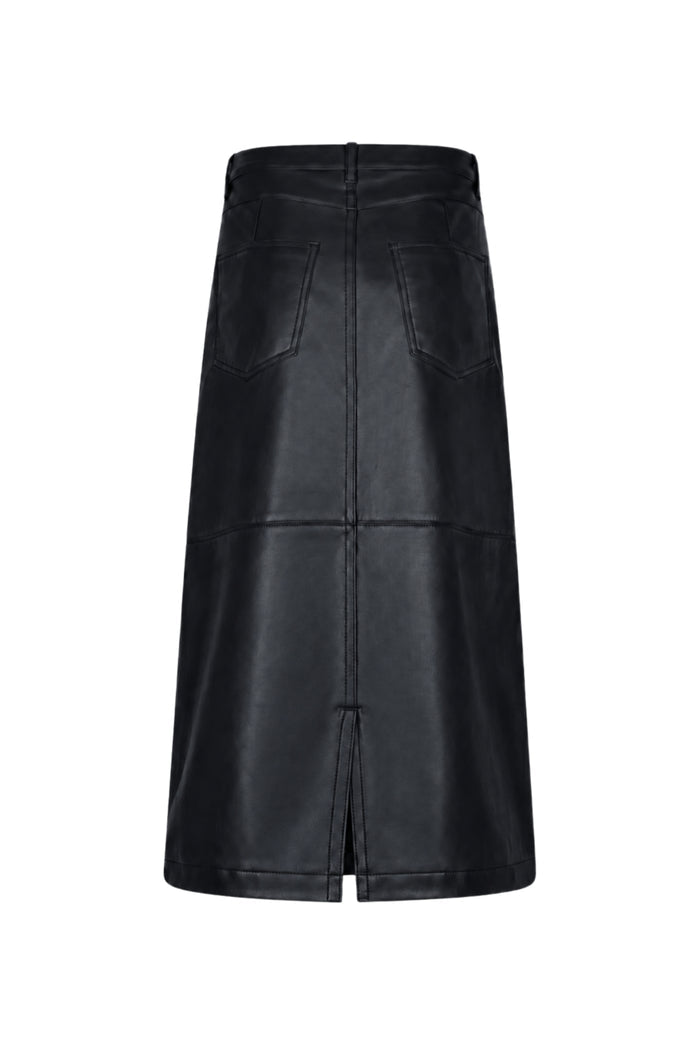 Red Button SRB5078 Alina Faux Leather Skirt Black front view Shop Red Button at Dotique
