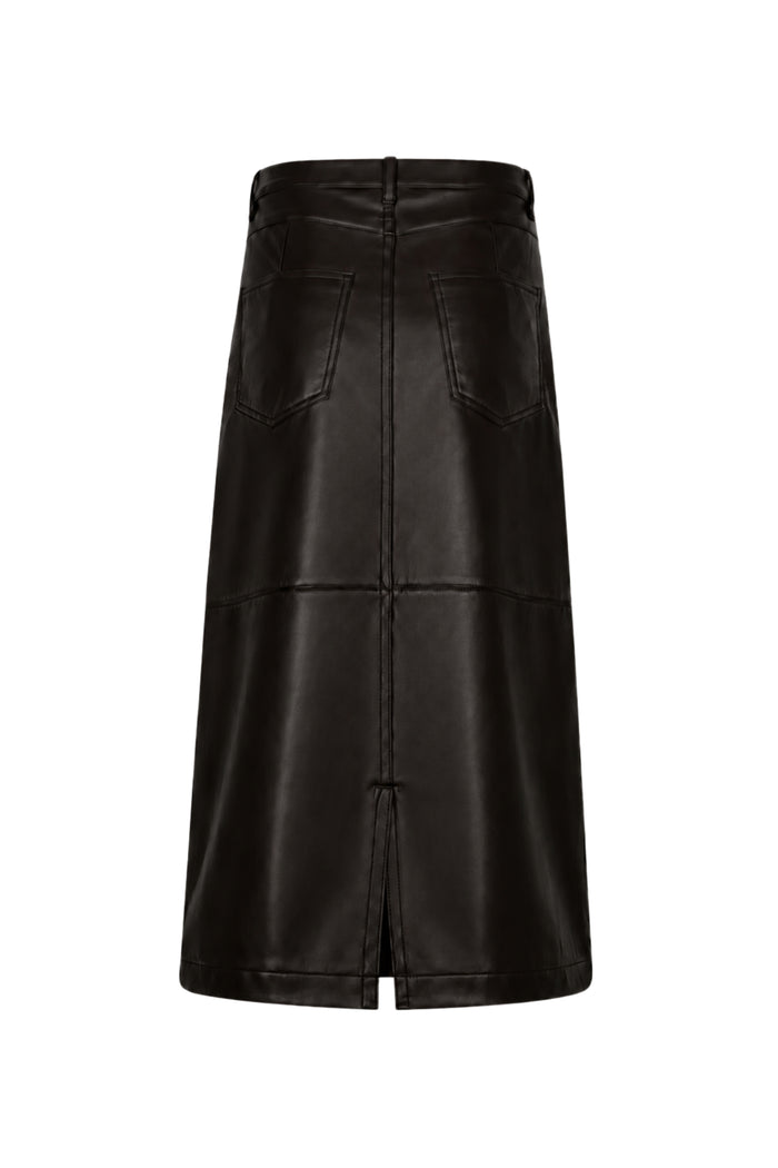 Red Button SRB5078 Alina Faux Leather Skirt Espresso faux leather design Shop Red Button at Dotique
