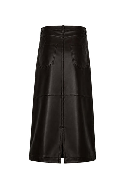 Red Button SRB5078 Alina Faux Leather Skirt Espresso faux leather design Shop Red Button at Dotique