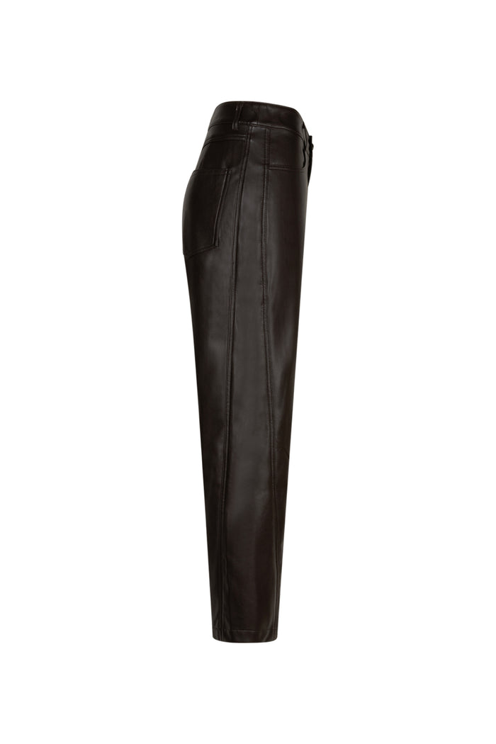 Red Button SRB5079 Caitlina Faux Leather Trousers Espresso L28 side view Shop Red Button at Dotique
