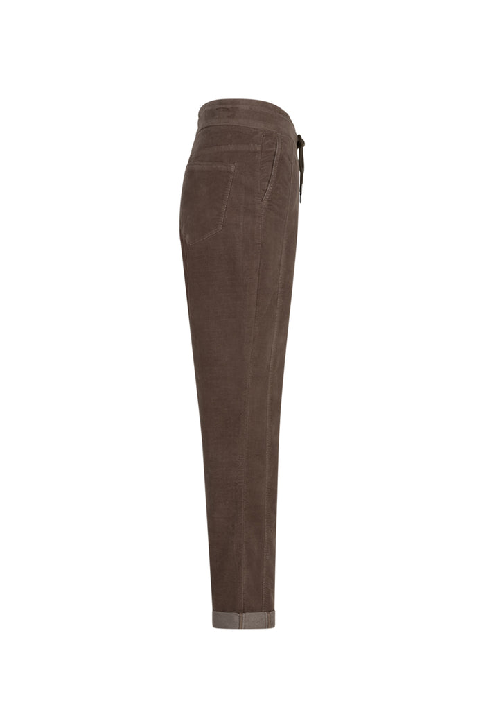 Red Button SRB5163 Stella Velvet Trousers Clay side view Shop Red Button at Dotique