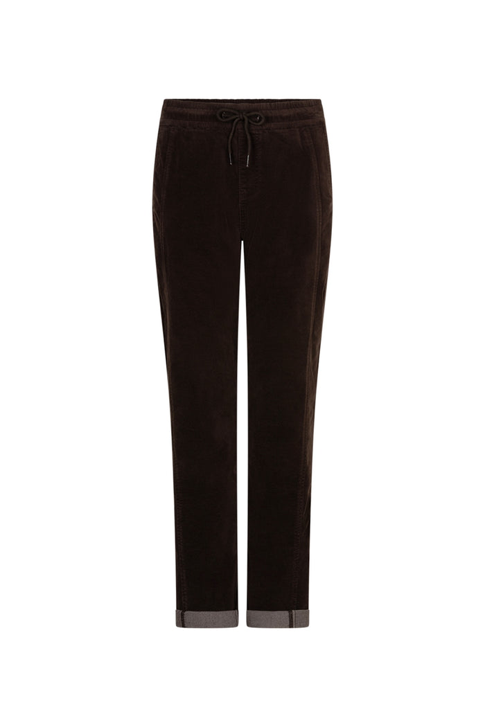 Red Button SRB5163 Stella Velvet Trousers Espresso velvet trousers front view Shop Red Button at Dotique