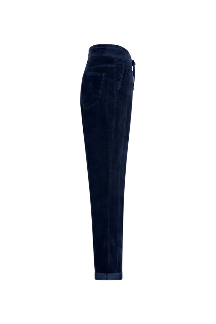 Red Button SRB5163 Stella Velvet Trousers Navy side view Shop Red Button at Dotique