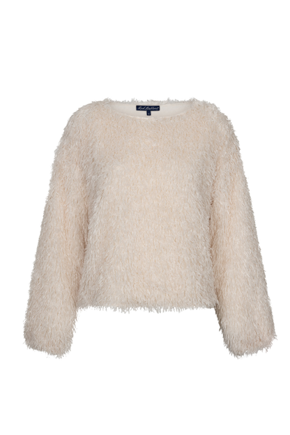 Red Button SRB5165 Fiona Feathers Top Ecru fluffy jumper Shop Red Button at Dotique
