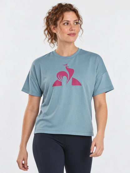 Remera Le Coq Sportif Mujer Training Hole Celeste — vista principal