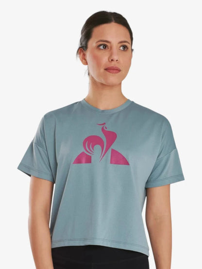 Remera Le Coq Sportif Mujer Training Hole Celeste - Indy