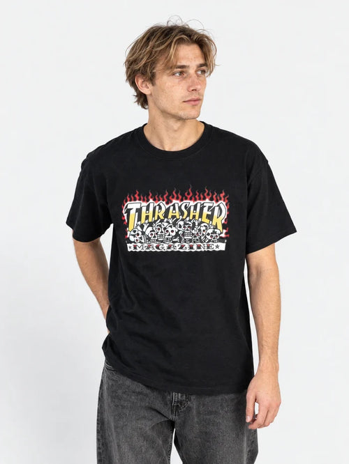 Remera Thrasher Skulls Krak Logo Negro — vista principal