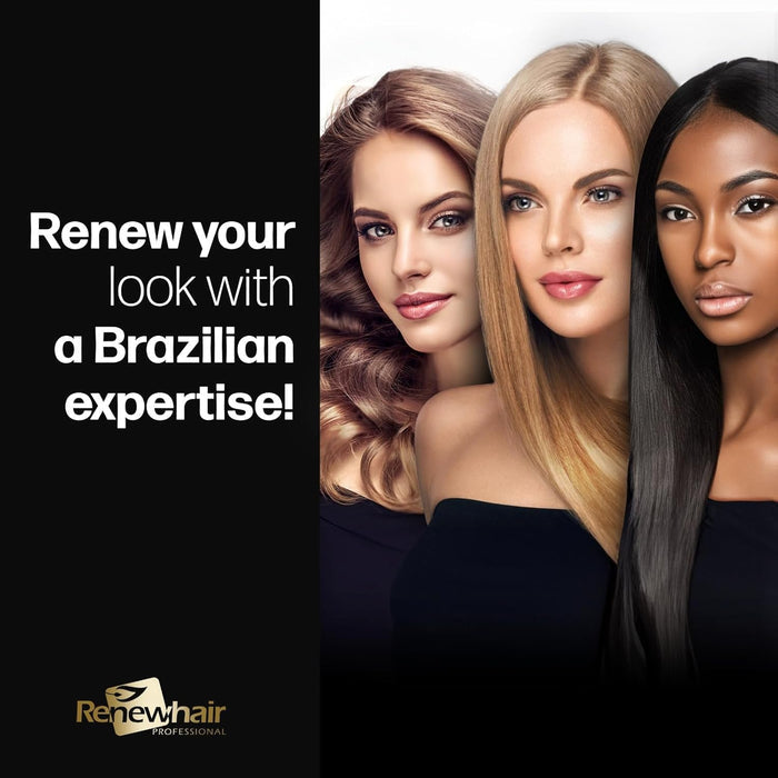 Renew Hair Professional Brazilian hair smoothing treatment for Afro textured hair with sleek, healthy-looking results across different hair types