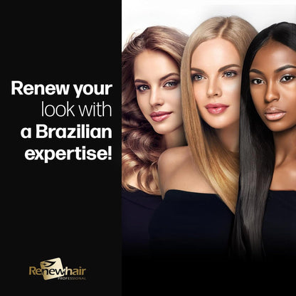 Renew Hair Professional Brazilian hair smoothing treatment for Afro textured hair with sleek, healthy-looking results across different hair types