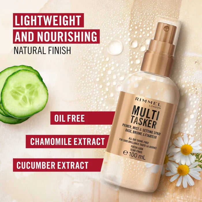 Rimmel London Multi Tasker Primer Mist & Setting Spray 100ml benefits