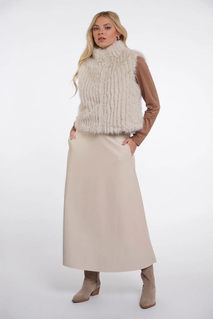 Rino & Pelle Dava Waistcoat Birch 7002611 on model. Shop Rino & Pelle at Dotique