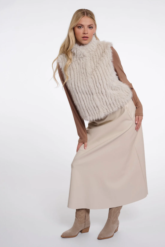 Rino & Pelle Dava Waistcoat Birch 7002611 on model. Shop Rino & Pelle at Dotique