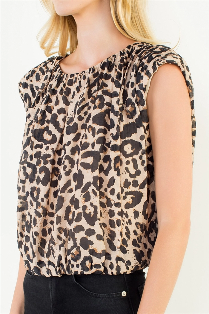 Ruffled Animal Print Top