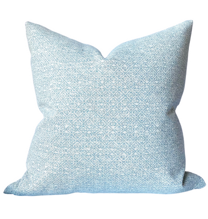 Sarong Weave Pillow Cover in Mediterranean Blue, Schumacher Textiles