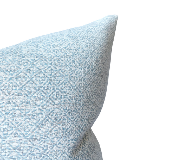 Sarong Weave Pillow Cover in Mediterranean Blue, Schumacher Textiles