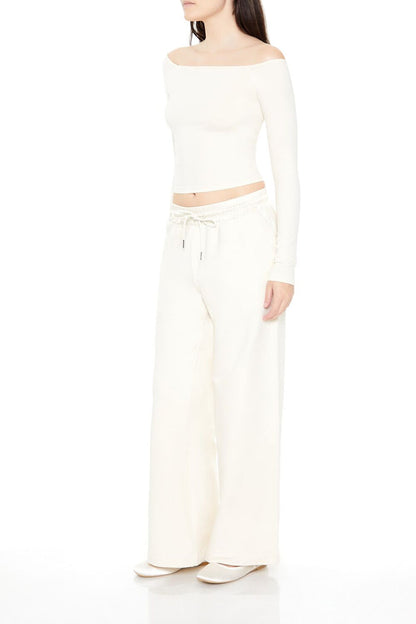 Satin Mid-Rise Wide-Leg Pants