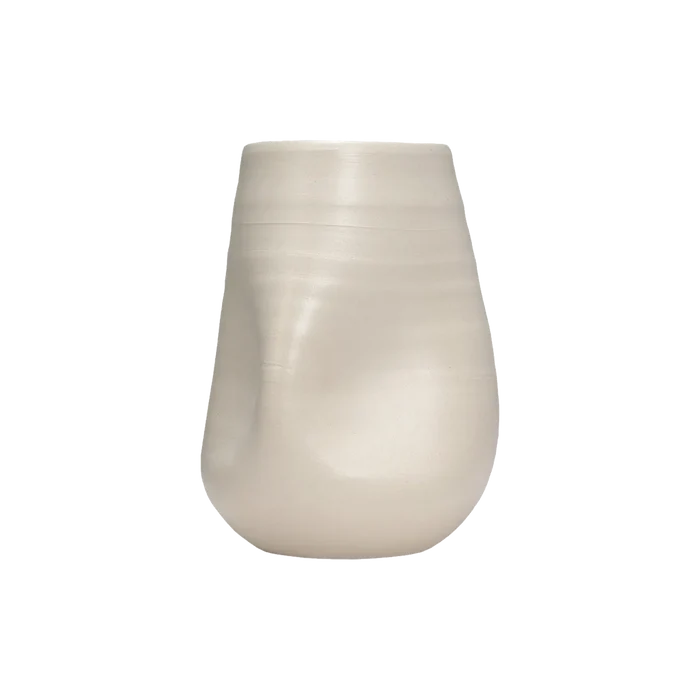 Sculpted Ceramic Short Vase