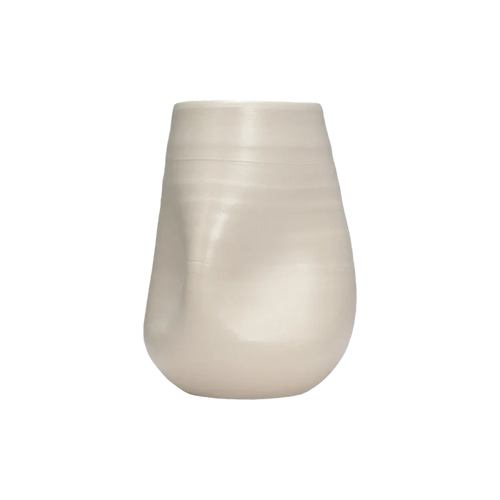 Sculpted Ceramic Short Vase