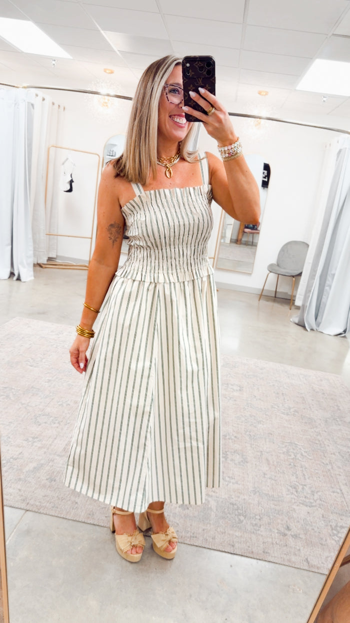 Seabrook Stripe Midi Dress