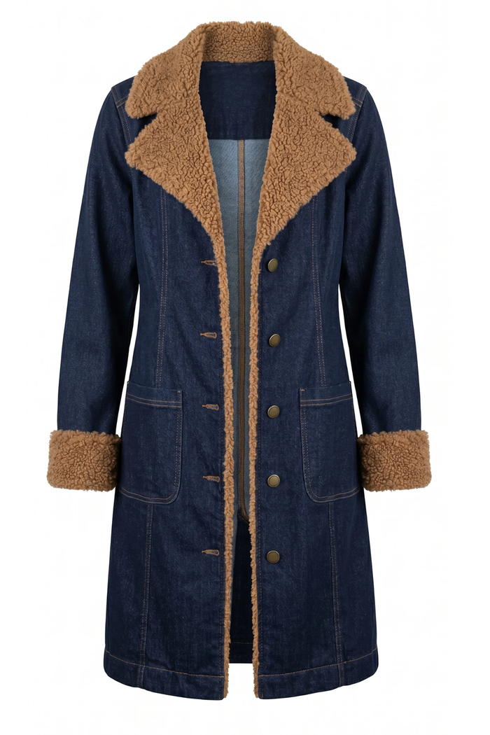 Sherpa Trimmed Notch Collar Jacket