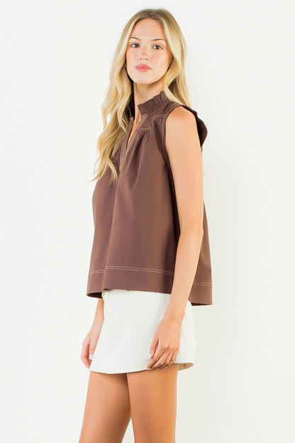Short Sleeve Top With Stiching Details