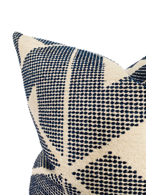 Sierra Pillow Cover in Indigo Blue, Schumacher Textiled