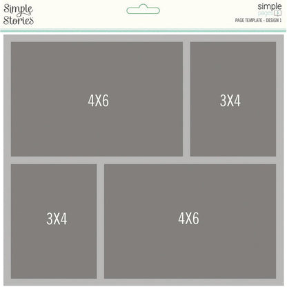 Simple Stories - Simple Pages Page Template - Design 1. Includes (1) 2-3"X4" & 2-4"X6". Simple Pages Page Templates will be your new go-to tool for quick and easy scrapbooking. This reusable plastic template helps you design a layout in minutes. Available at Embellish Away located in Bowmanville Ontario Canada.