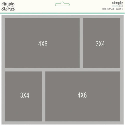 Simple Stories - Simple Pages Page Template - Design 1. Includes (1) 2-3"X4" & 2-4"X6". Simple Pages Page Templates will be your new go-to tool for quick and easy scrapbooking. This reusable plastic template helps you design a layout in minutes. Available at Embellish Away located in Bowmanville Ontario Canada.